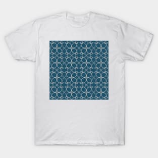 1920s Art Deco Birds Pattern #2 Blue T-Shirt